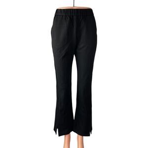 NEW Spring Women's Black High Rise Pull On Slit Flared Trousers Pants Size 28